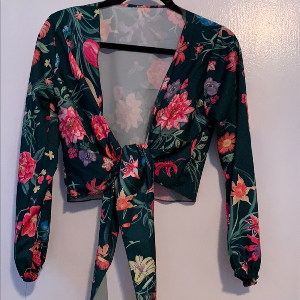Tie front crop top